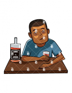 A Black Male Drinking Alcohol - FriendlyStock.com | Illustrations ...