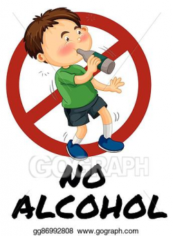 Vector Art - Boy drinking alcohol from bottle. Clipart ...
