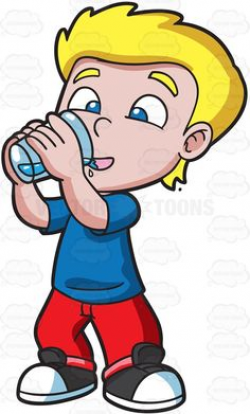 A Thirsty Girl Drinking Water From A Glass