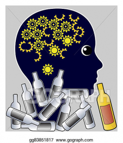 Stock Illustration - Brain damage through alcohol. Clipart ...