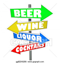 Stock Illustration - Beer wine liquor cocktails alcohol signs bar ...