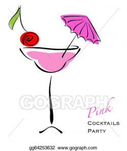 EPS Illustration - Pink cocktail party. alcohol cocktail. Vector ...