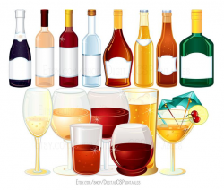 Drink clipart Wine clipart Alcohol clipart Bottle clipart cocktail clipart  drink clip art wine clip art png files png clipart Party clipart