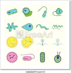 Free art print of Simple various microorganisms. Simple ...