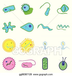 Vector Clipart - Simple various microorganisms. Vector ...