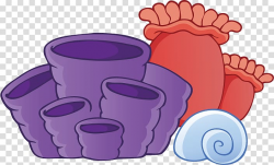 Purple and pink container illustration, Aquatic plant Sea ...