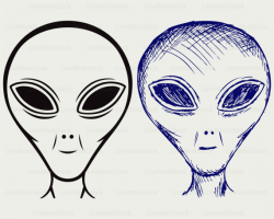 Alien ufo face extraterrestrial svg/alien clipart/alien