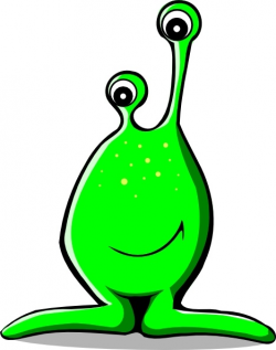 Green Comic Alien clip art Free vector in Open office drawing svg ...