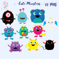 Cute monster clipart monsters clip art kawaii monsters cute