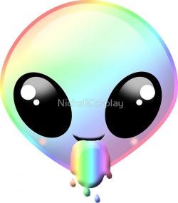 Kawaii Rainbow Alien Barf' Sticker by NicholiCosplay | Aliens and Kawaii