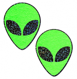 Amazon.com: Alien Nipple Pasties Neon Green/Glowing & Black Glitter ...