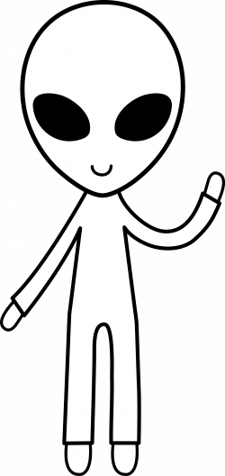Alien clipart black and white - Pencil and in color alien clipart ...