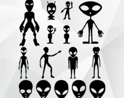 Alien silhouette | Etsy