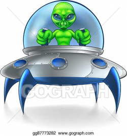 Vector Art - Alien ufo flying saucer. EPS clipart gg87773282 - GoGraph