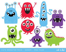 Monsters Clip art Boys Birthday Party Aliens clipart Blue