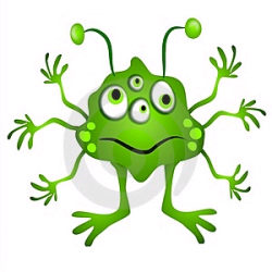 Green alien clipart monster with lots of long tentacles. | halloween ...