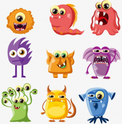 Small Alien Monsters Vector, Little Monster, Cartoon Monster, Vector ...