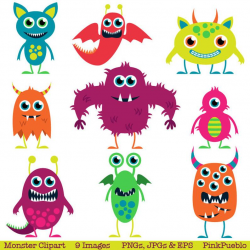 Cute Monsters Clip Art Clipart Aliens Clip Art Clipart - Commercial and  Personal