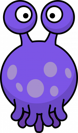 Clipart - Floating silly alien with tentacles