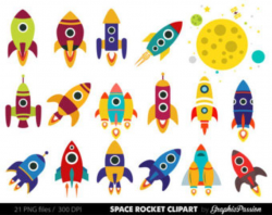 Space Clipart, Rocket Clipart, Spaceship Rocketship Astronaut Alien ...