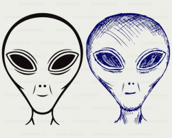 Alien ufo face extraterrestrial svg/alien clipart/alien svg ...