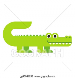 Vector Stock - Cute cartoon crocodile. Clipart Illustration ...