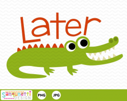 Later gator Alligator Clipart, digital art instant download