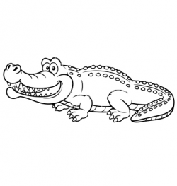 alligator Crocodile outline clipart jpg - ClipartPost