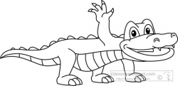 Cute Alligator Clipart Black And White | Letters Format