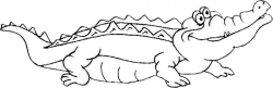 Cute Alligator Clipart Black And White - Letters
