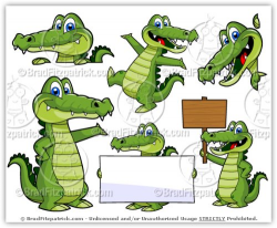 Amazon.com: Cartoon Alligator Clip Art - Cute Alligator ...