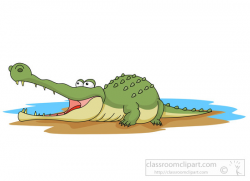 Animal Clipart - Alligator Clipart - crocodile-at-shore-pond ...