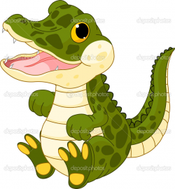 Cute Baby Alligator Clipart