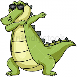 Dabbing Alligator Cartoon Vector Clipart