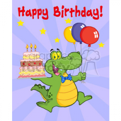Royalty-Free happy-birthday-party-with-alligator 384213 vector clip ...