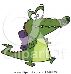 Girls Alligator Cartoon Clipart
