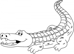 alligator clipart black and white white alligator outline - Clip Art ...