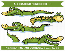 Items similar to Alligator / Crocodile / Crock - Digital Clipart on Etsy
