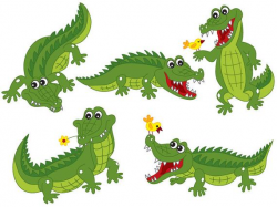 Crocodile Clipart - Digital Vector Crocodile, Africa, Safari, Alligator,  Green, Crocodile Clip Art for Personal and Comm