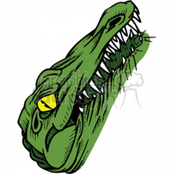 scary green alligator with sharp eyes clipart. Royalty-free clipart # 373354