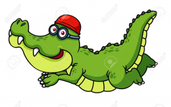 Stock Vector | Aligtr | Crocodile, Cartoon, Swimming