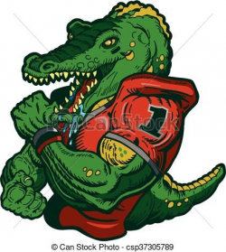 Vector - alligator football player - stock illustration, royalty ...