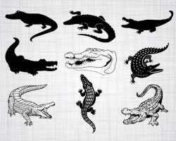 Crocodile SVG Bundle, Alligator SVG, Alligator Clipart, Cut Files For  Silhouette, Files for Cricut, Alligator Vector, Svg, Dxf, Png, Design