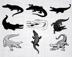 Alligator clip art | Etsy