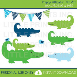Preppy Alligator Clipart PERSONAL USE Instant Download A310 ...