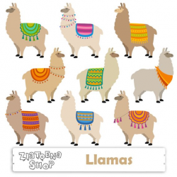 Llama Clip Art Llama clipart Alpaca clipart Cute Llamas clip