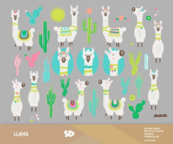 Llama clipart, cactus clip art, alpaca clipart, animals draw ...