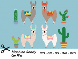 Cute Llama SVG Cut Files, PNG llamas clipart, farmhouse clip art, happy  llama face, girl, boy, printable ranch animal vector, alpaca, cactus