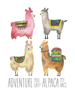 Llama Alpaca Wall Decor Art Print / Adventure Time / Unique Gift ...