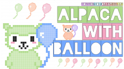 how to draw alpaca with balloon | cute kawaii | perler beads pattern ...